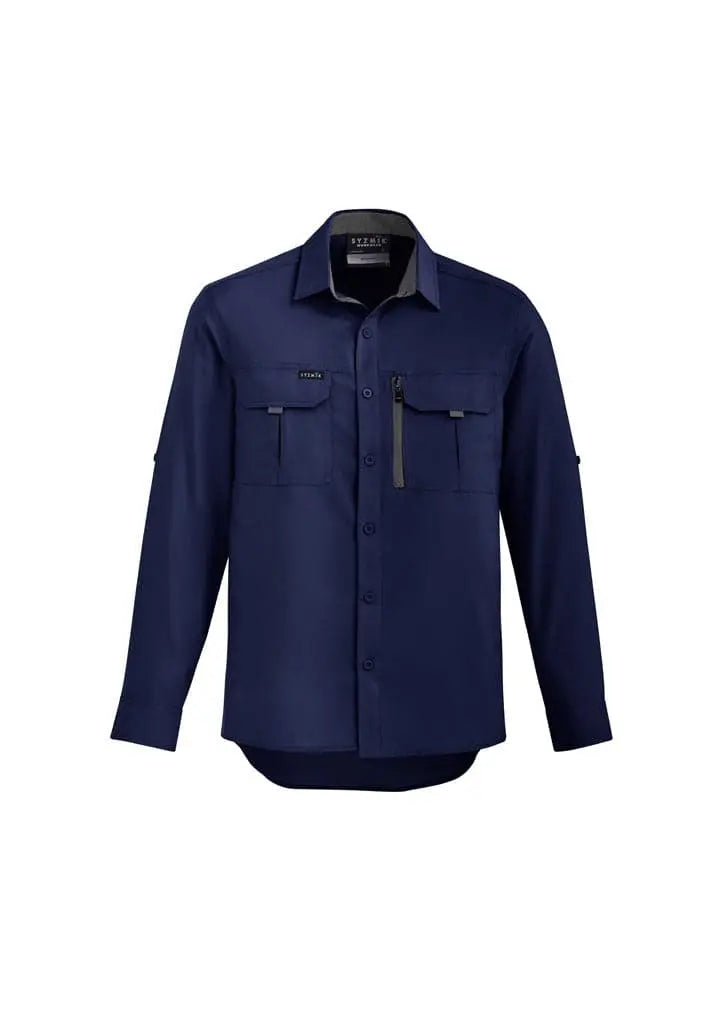 SYZMIK mens outdoor l/s shirt zw460 Work Wear Syzmik Navy XXS